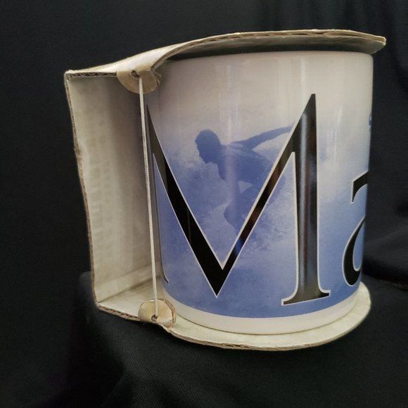 1994 City Mug Maui Blue Surfer Scene Starbucks City Mug 20 oz in packaging - Picture 8 of 11